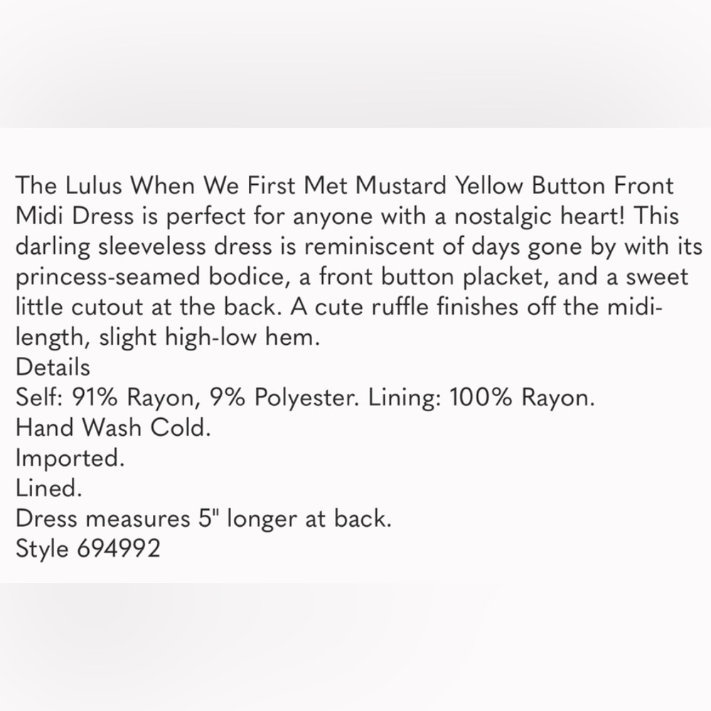 Lulu's Mustard Button-Up Midi Dress - Picture 8 of 8